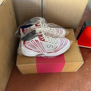 Spalding Red and White Athletic Shoes